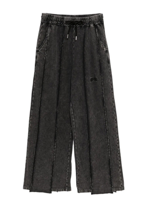 Mini Cream logo-embroidered trousers - Black