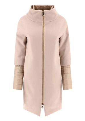 Herno zip-up virgin wool coat - Neutrals