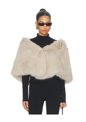 Unreal Fur Yasmine Wrap in Tan.