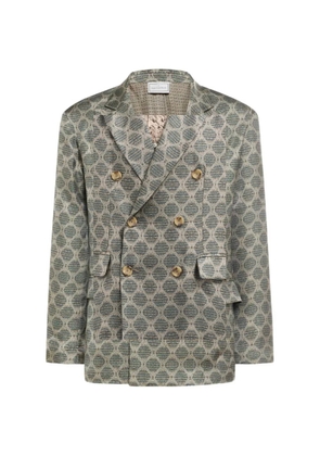 Pierre-Louis Mascia geometric-pattern blazer - Grey