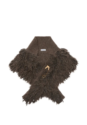 Burberry horse pin alpaca blend collar - Brown