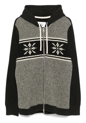 Junya Watanabe MAN intarsia-knit hoodie - Black