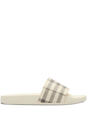 Burberry checked slides - Neutrals