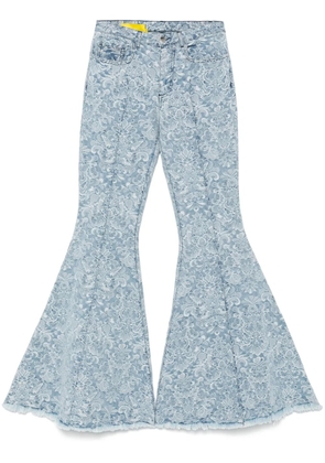 Marques'Almeida brocade flared jeans - Blue
