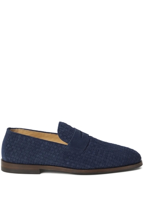 Brunello Cucinelli woven suede loafers - Blue