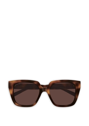 Gucci Eyewear geometric-frame logo sunglasses - Brown