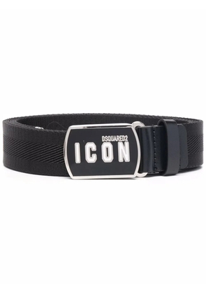 DSQUARED2 logo-patch buckle belt - Black