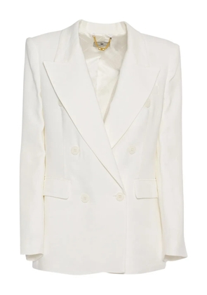 Elisabetta Franchi double-breasted linen jacket - White