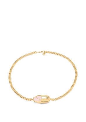 Capsule Eleven Capsule Crystal pink quartz necklace - Gold