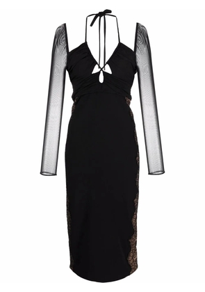 Self-Portrait cut-out jersey dress - Black