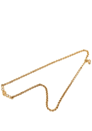 Christian Dior Pre-Owned 2000-2025 Gold Plated Rhinestone CD Logo Pendant Necklace costume necklace