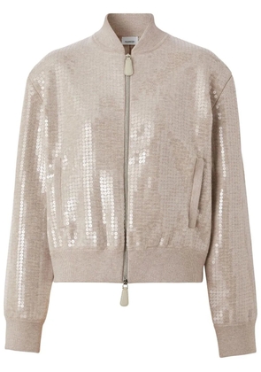 Burberry sequinned bomber jacket - Neutrals