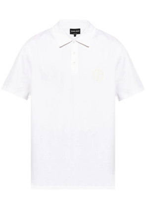 Giorgio Armani logo-embroidered polo shirt - White