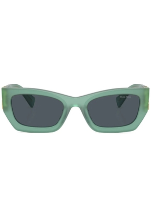 Miu Miu Eyewear logo-plaque rectangle-frame sunglasses - Green