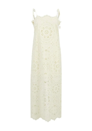 ZIMMERMANN floral-embroidered dress - Neutrals