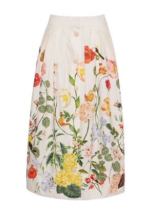 Cara Cara Marge floral-print pleated midi skirt - Neutrals