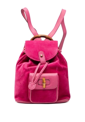 Gucci Pre-Owned 2000-2015 Suede Bamboo backpack - Pink