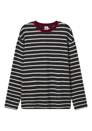 b+ab striped-pattern top - Blue