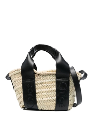 Chloé small Sense raffia tote bag - Neutrals