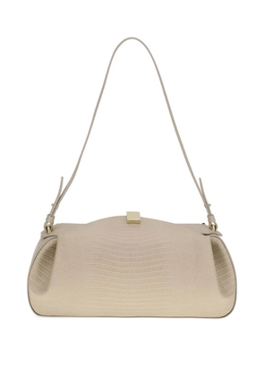 Yuzefi Oyster embossed-leather clutch bag - Neutrals