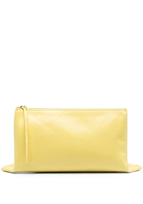 Jil Sander logo-debossed clutch bag - Yellow