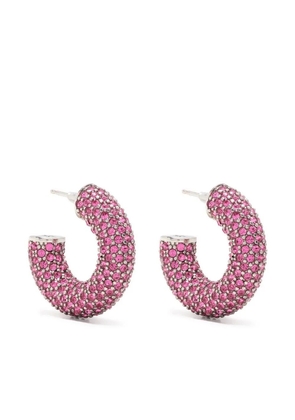 Amina Muaddi Cameron crystal-embellished hoop earrings - Silver