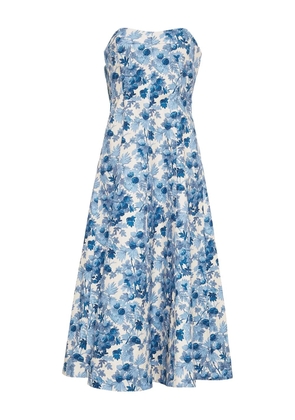 Cara Cara floral-print strapless day dress - Blue