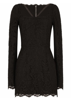Dolce & Gabbana long-sleeve lace minidress - Black