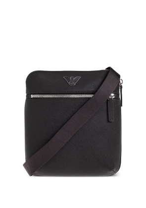 Emporio Armani logo zip shoulder bag - Brown