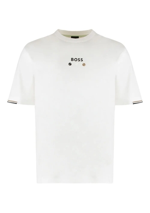 BOSS crew-neck embroidered-detail T-shirt - White