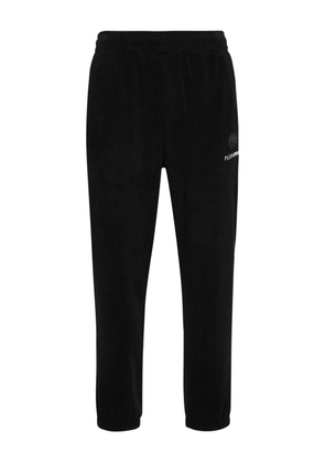 Plein Sport logo-embroidered fleece track pants - Black