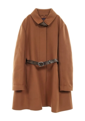 Louis Vuitton Pre-Owned 2000s monogram belted wool coat - Brown