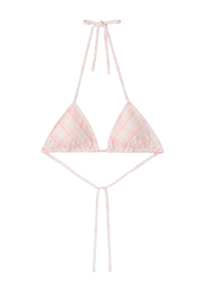 Burberry checked bikini top - White