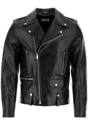 Saint Laurent leather zipped biker jacket - Black