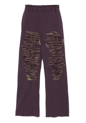 MM6 Maison Margiela numbers-motif track pants - Purple