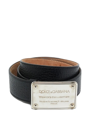 Dolce & Gabbana Pre-Owned logo-plaque leather belt - Black
