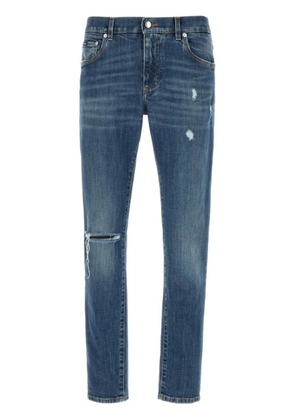 Dolce & Gabbana logo-embroidered jeans - Blue