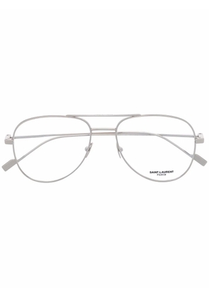 Saint Laurent Eyewear pilot-frame glasses - Silver