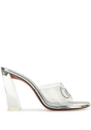 Amina Muaddi 95mm Bella mules - Silver