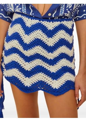 FARM Rio chevron tassel mini skirt - Blue