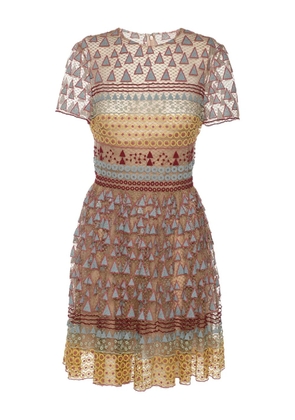 Valentino Pre-Owned knit embroidered midi dress - Neutrals