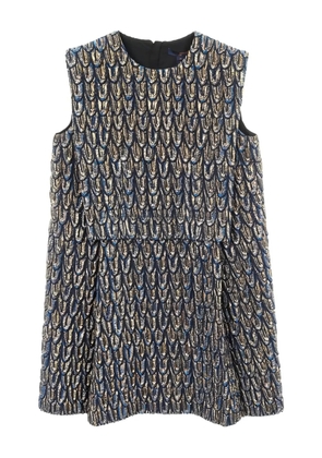 Louis Vuitton Pre-Owned 2010s feather-embroidered dress - Blue