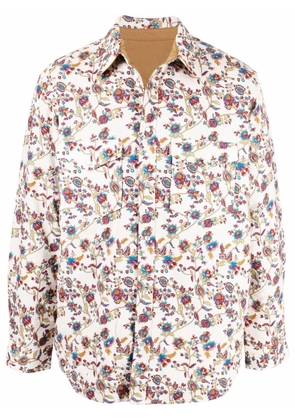 MARANT floral-print cotton shirt jacket - Neutrals