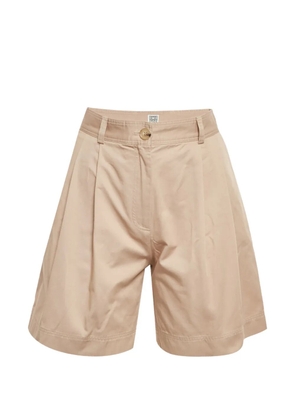 TOTEME pleated cotton shorts - Neutrals