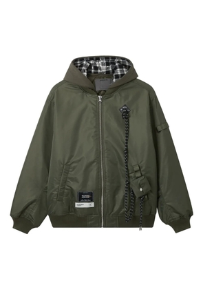 Musium Div. logo-patch hooded jacket - Green