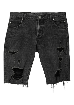 Balmain Pre-Owned distressed denim shorts - Black