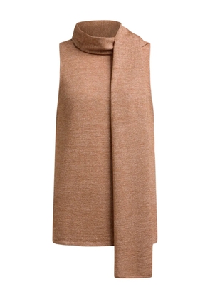 12 STOREEZ scarf sweater - Brown