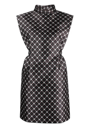 Lanvin floral-print satin minidress - Black