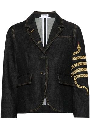 Thom Browne snake-motif denim blazer - Blue