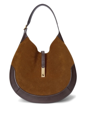 Polo Ralph Lauren Polo ID leather half-moon shoulder bag - Brown